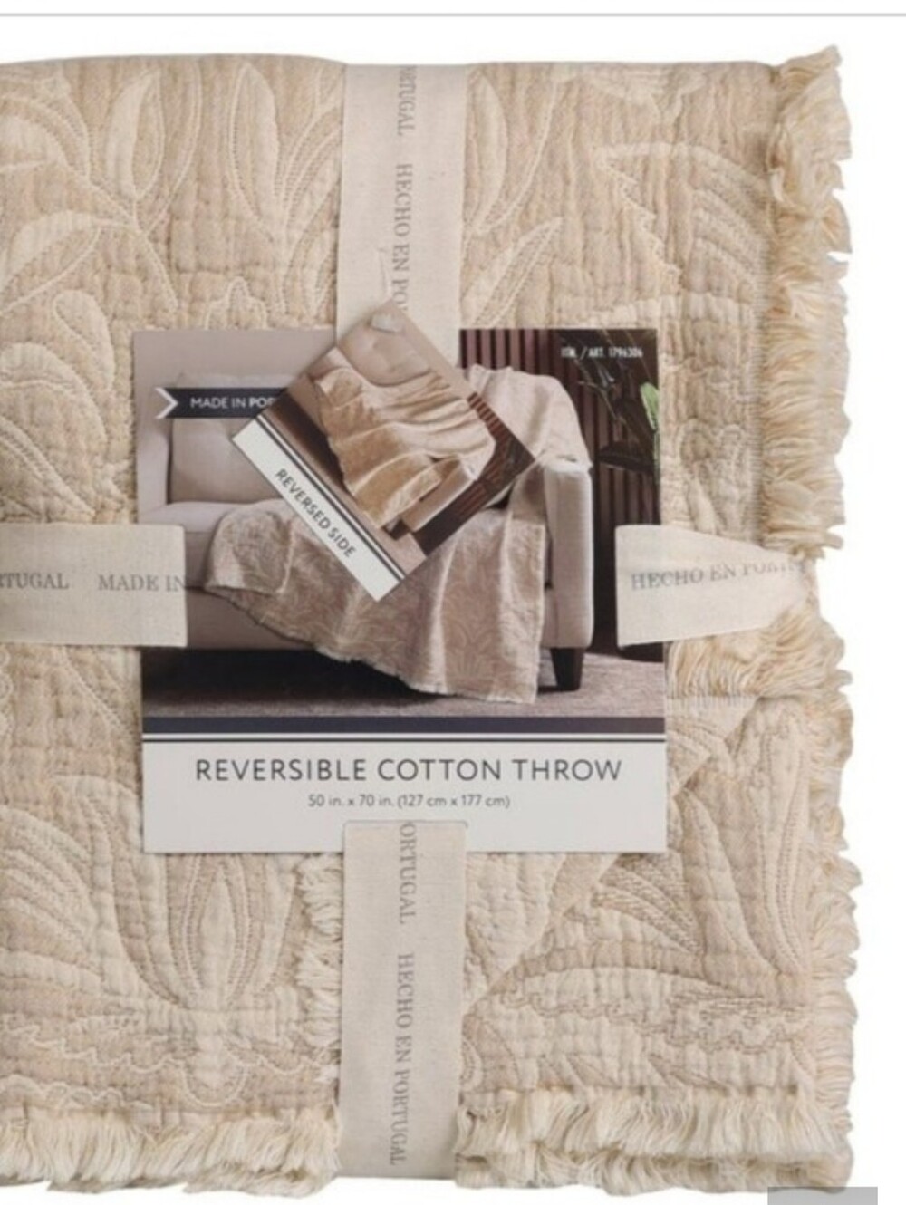 Reversible Cotton Throw Blanket 50x70, Brand New - Picture 7 of 12